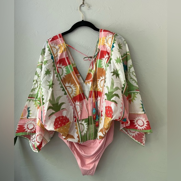 🌸NEW FARM RIO RAINBOW SUNSET BODYSUIT L - Picture 7 of 8
